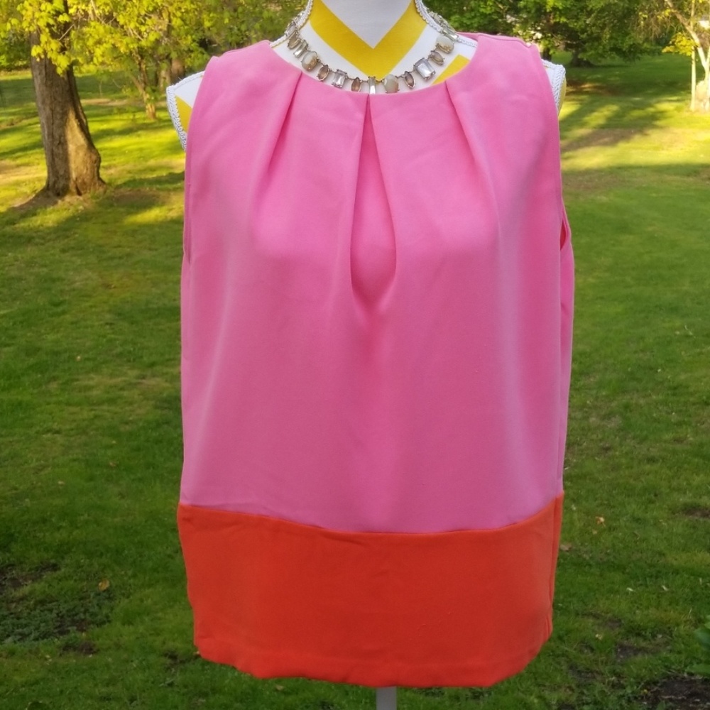 BUNDLE & SAVE! Loft pink & orange sleeveless top.